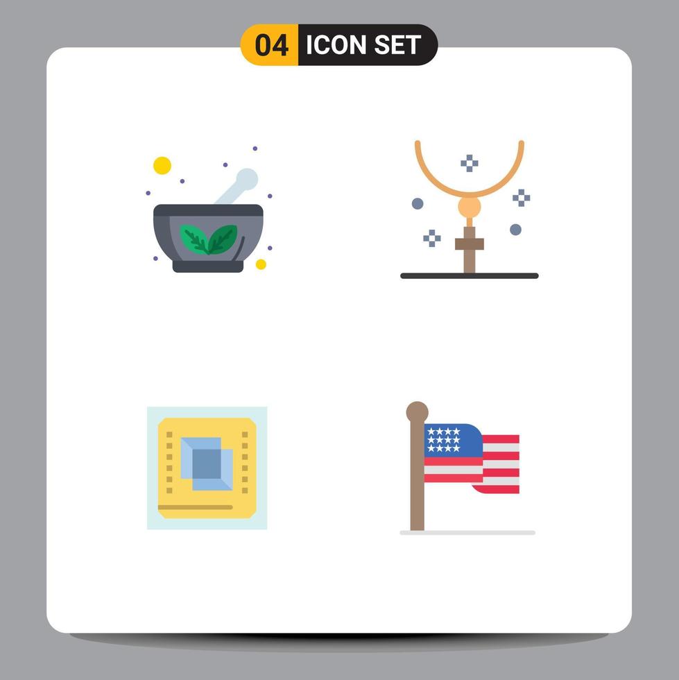 4 kreativ ikoner modern tecken och symboler av skål chip fat halloween cpu redigerbar vektor design element