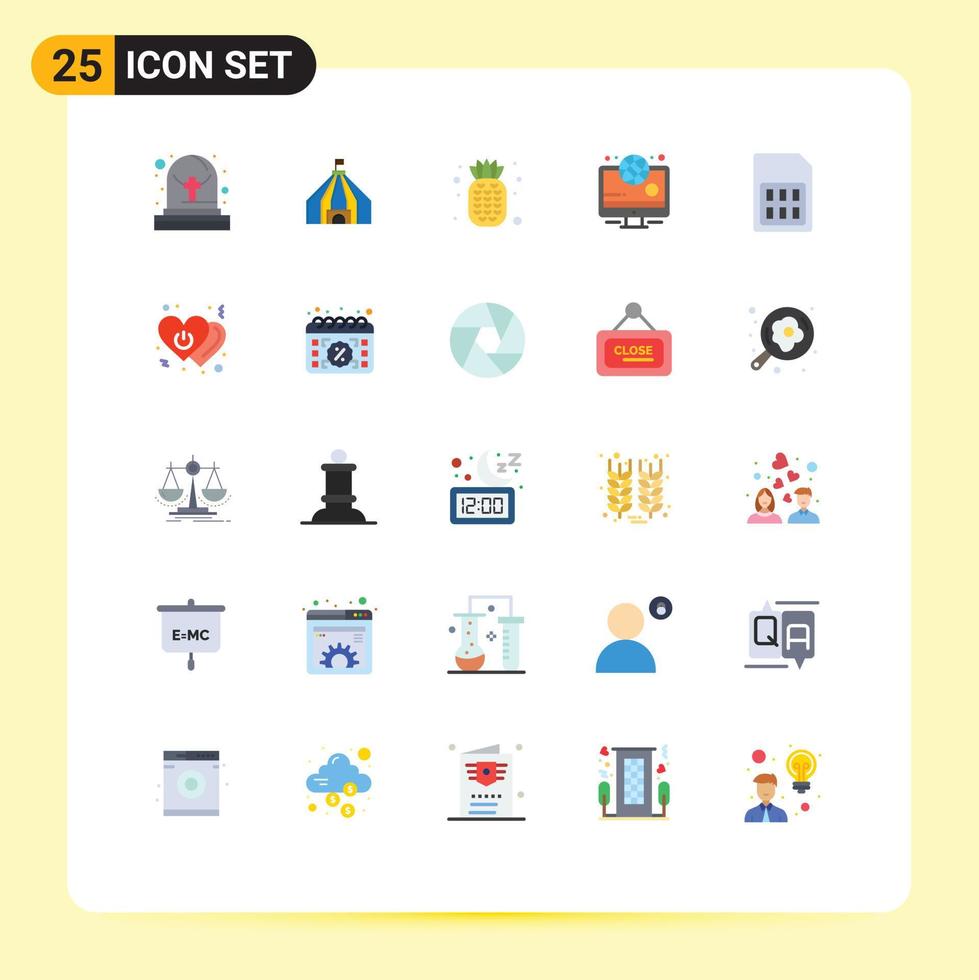 25 kreativ ikoner modern tecken och symboler av hjärta sim ananas telefon kort redigerbar vektor design element