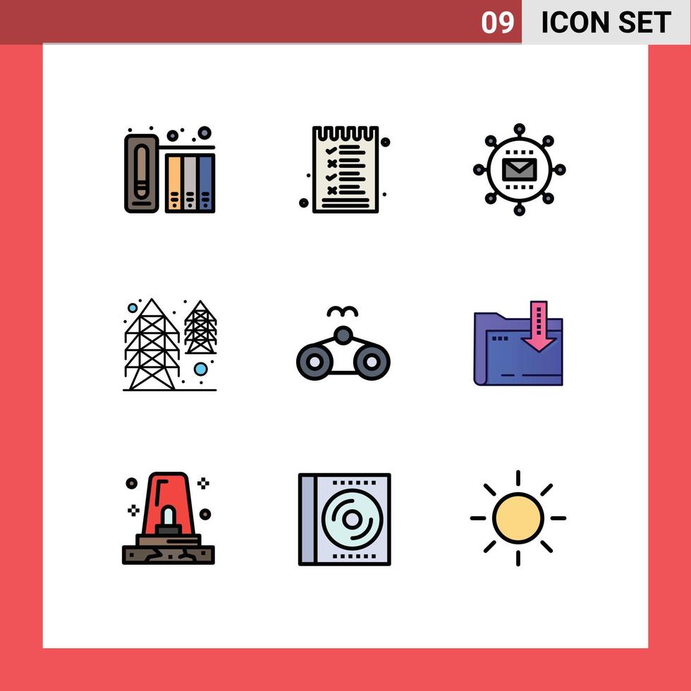 9 kreativ Symbole modern Zeichen und Symbole von Strand Turm Motor Leistung Beförderung editierbar Vektor Design Elemente