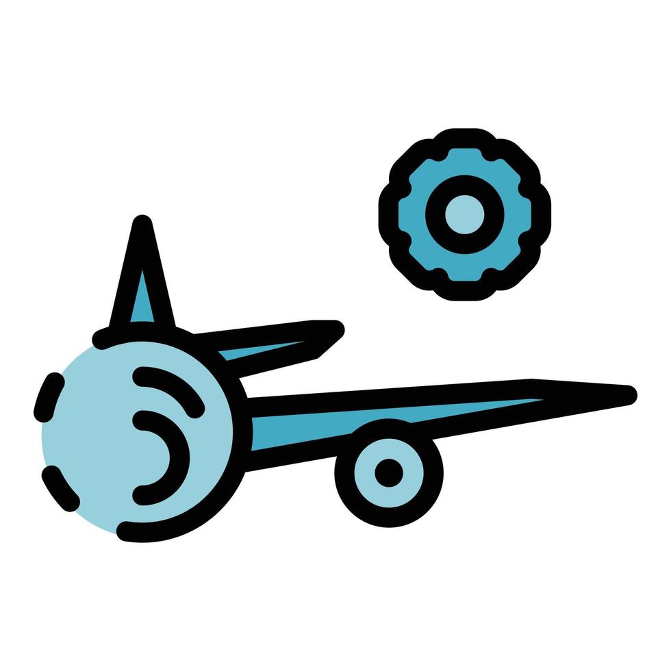flygplan service ikon Färg översikt vektor