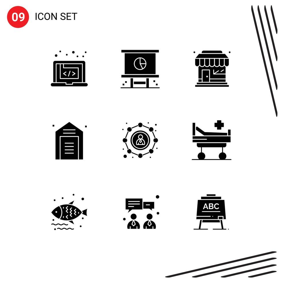 einstellen von 9 modern ui Symbole Symbole Zeichen zum Lagerhaus Einkaufen Planung e Handel Geschäft editierbar Vektor Design Elemente