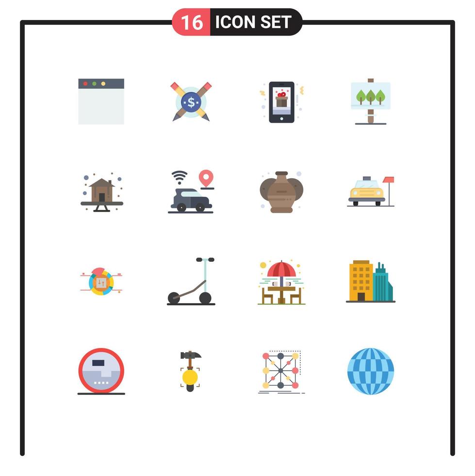 einstellen von 16 modern ui Symbole Symbole Zeichen zum Haus Prämie Geschenk Ostern Tafel editierbar Pack von kreativ Vektor Design Elemente