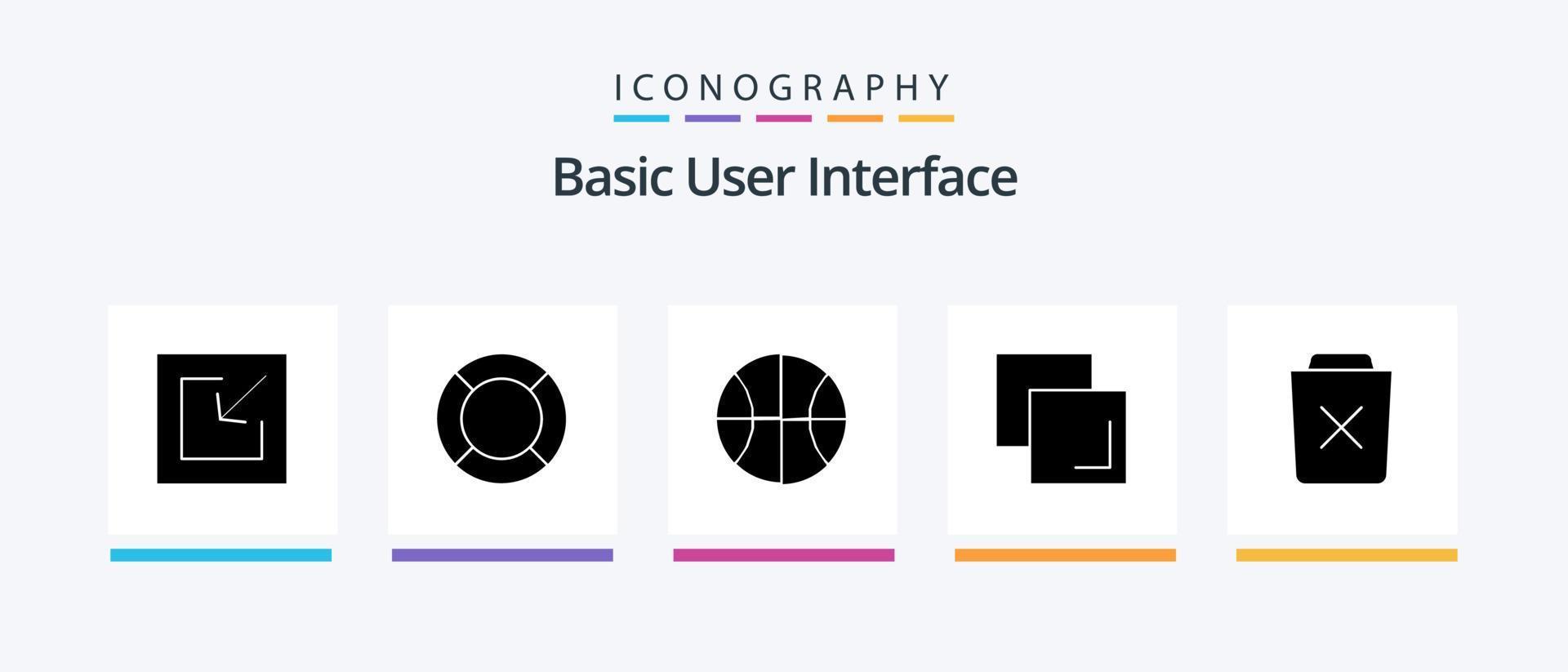 Basic Glyphe 5 Symbol Pack einschließlich löschen. Basic. Basic. Lagen. Kopieren. kreativ Symbole Design vektor