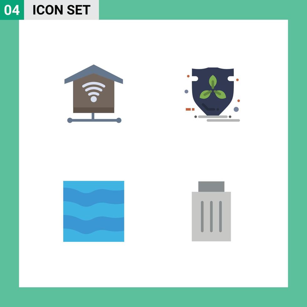 4 universell platt ikoner uppsättning för webb och mobil tillämpningar säkerhet hav eco skydda vågor redigerbar vektor design element
