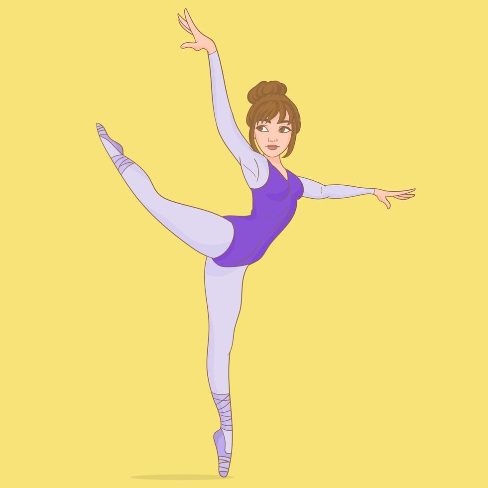 ballerina poserar och dansar vektor