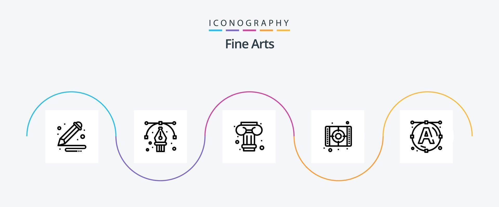 bra konst linje 5 ikon packa Inklusive konst. font. konst. måla. konst vektor