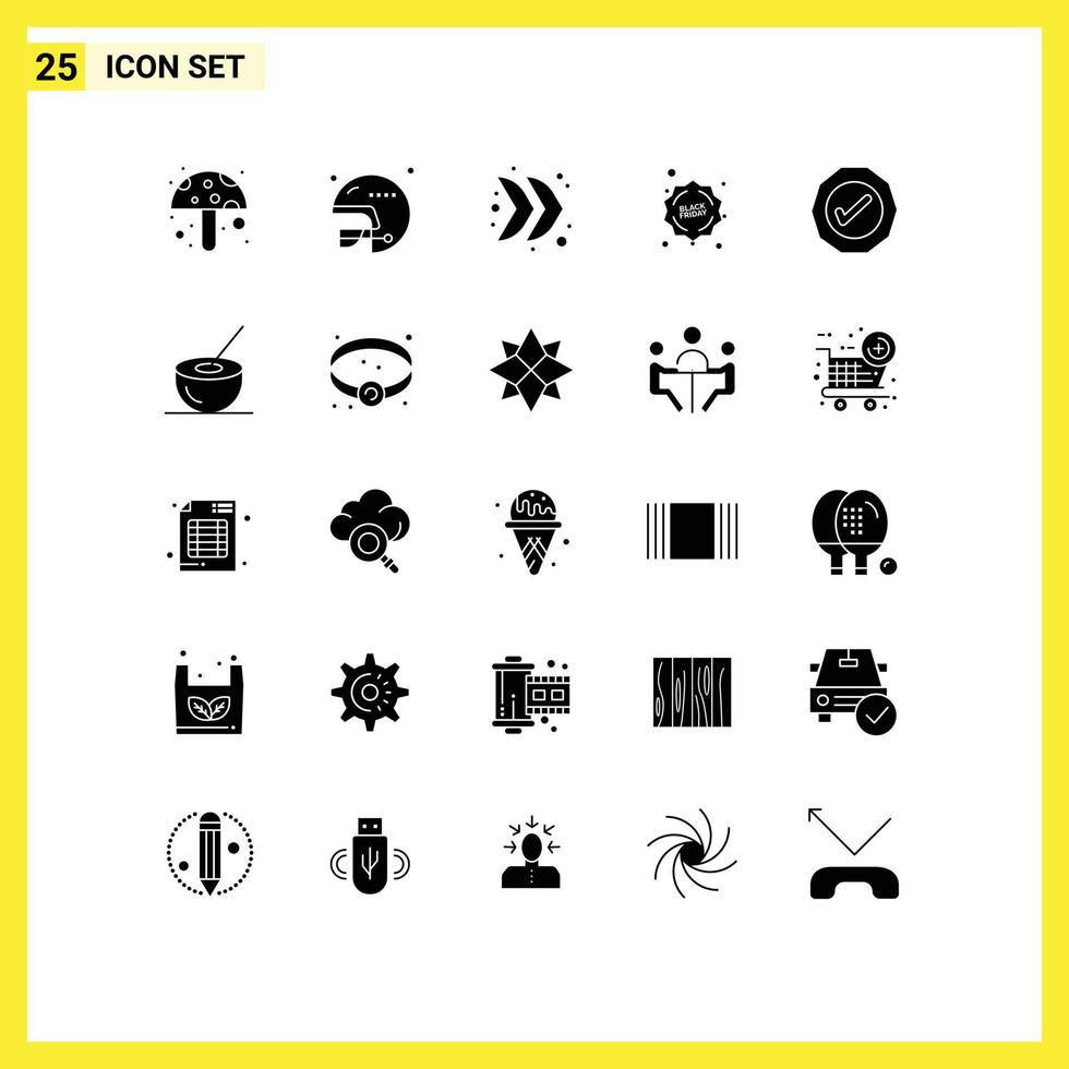 uppsättning av 25 modern ui ikoner symboler tecken för bock ok riktning logistisk fredag redigerbar vektor design element
