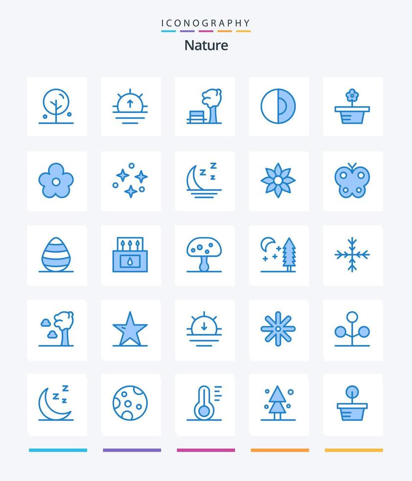 kreativ natur 25 blå ikon packa sådan som natur. värld. bänk. natur. jord vektor