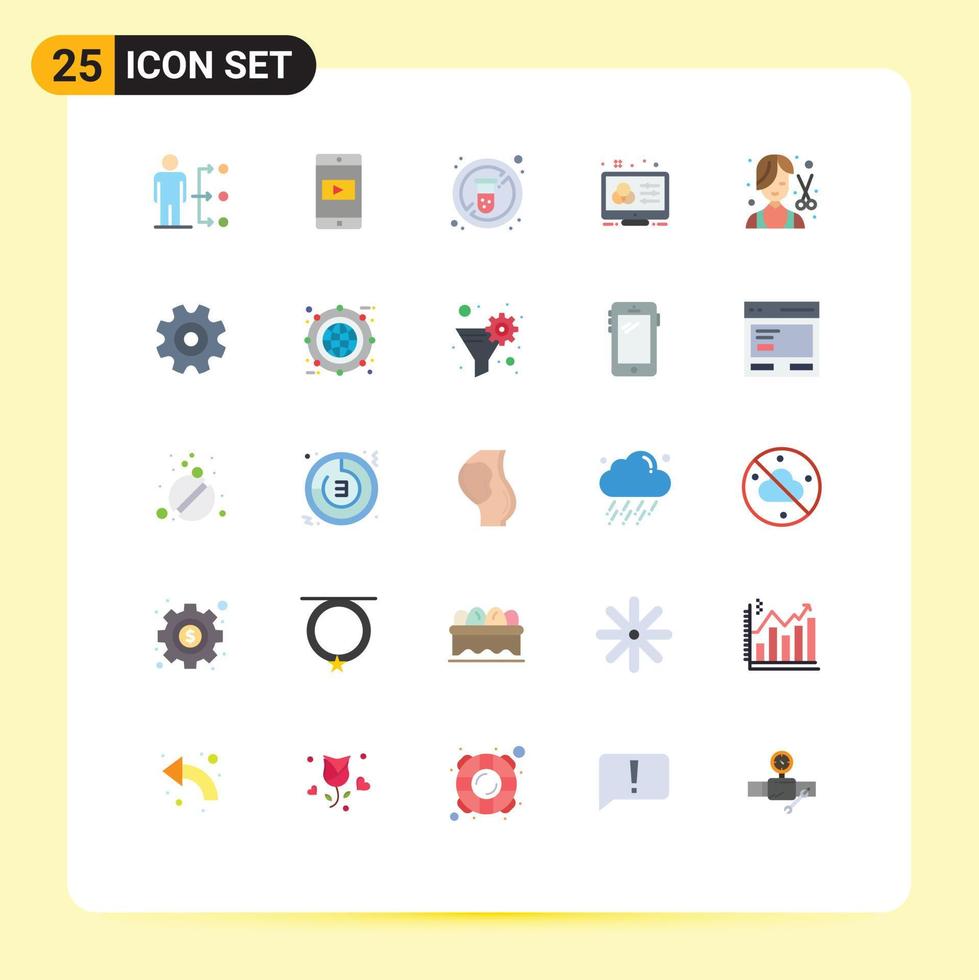 25 kreativ ikoner modern tecken och symboler av designer Färg schema video justering medicin redigerbar vektor design element