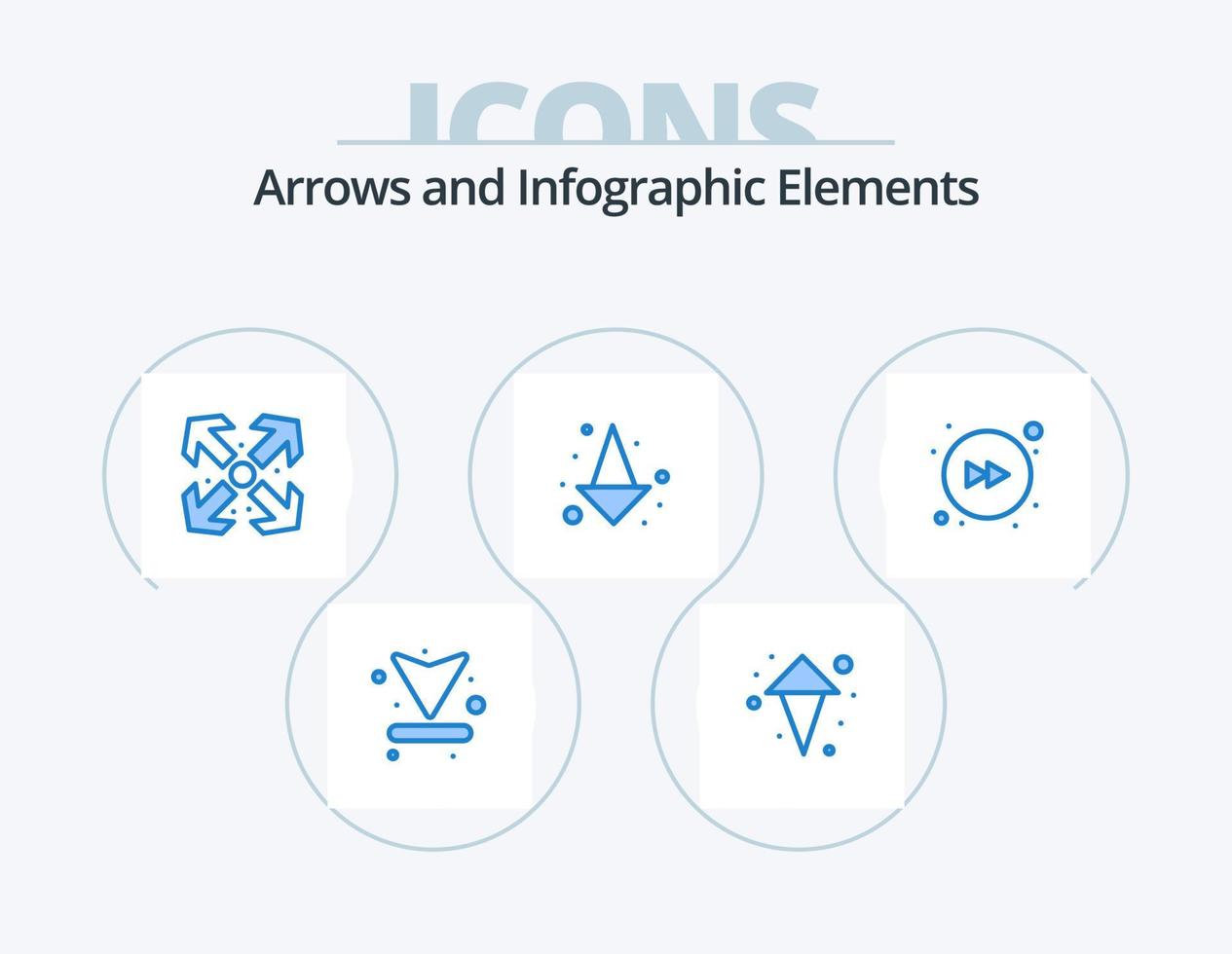 pil blå ikon packa 5 ikon design. . höger. förstora. fram. full vektor