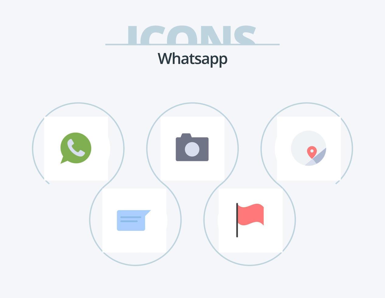 whatsapp platt ikon packa 5 ikon design. plats. grundläggande. chatt. grundläggande. bild vektor