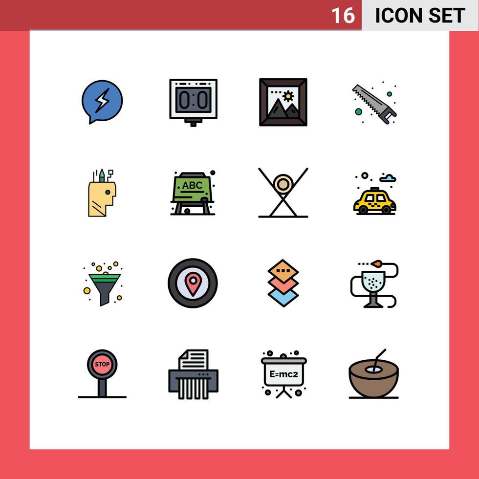 16 kreativ ikoner modern tecken och symboler av utbildning verktyg stadion fick syn på resa redigerbar kreativ vektor design element