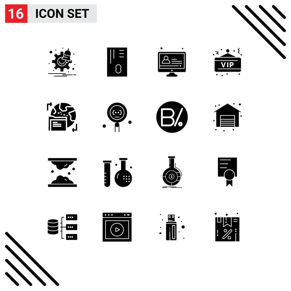 16 kreativ Symbole modern Zeichen und Symbole von Daten Welt Bildung gdpr Nacht editierbar Vektor Design Elemente