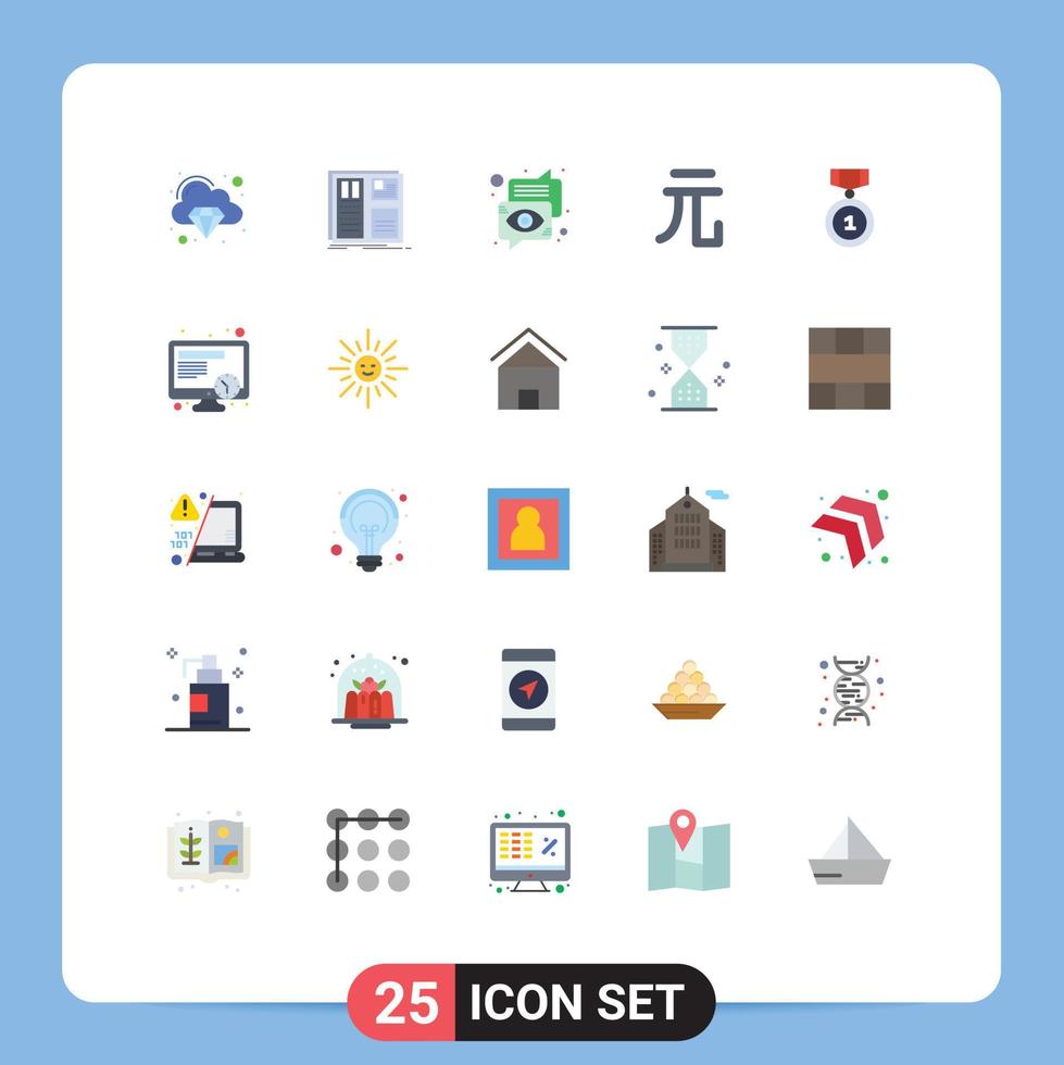 platt Färg packa av 25 universell symboler av bäst pengar ui valuta öga redigerbar vektor design element
