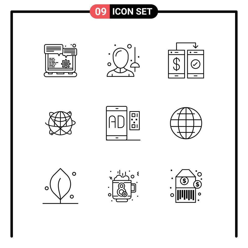 9 kreativ ikoner modern tecken och symboler av internet data bank företag plånbok redigerbar vektor design element