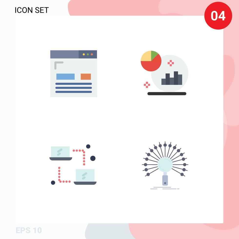 4 universell platt ikon tecken symboler av kodning datoranvändning layout Graf nätverkande redigerbar vektor design element