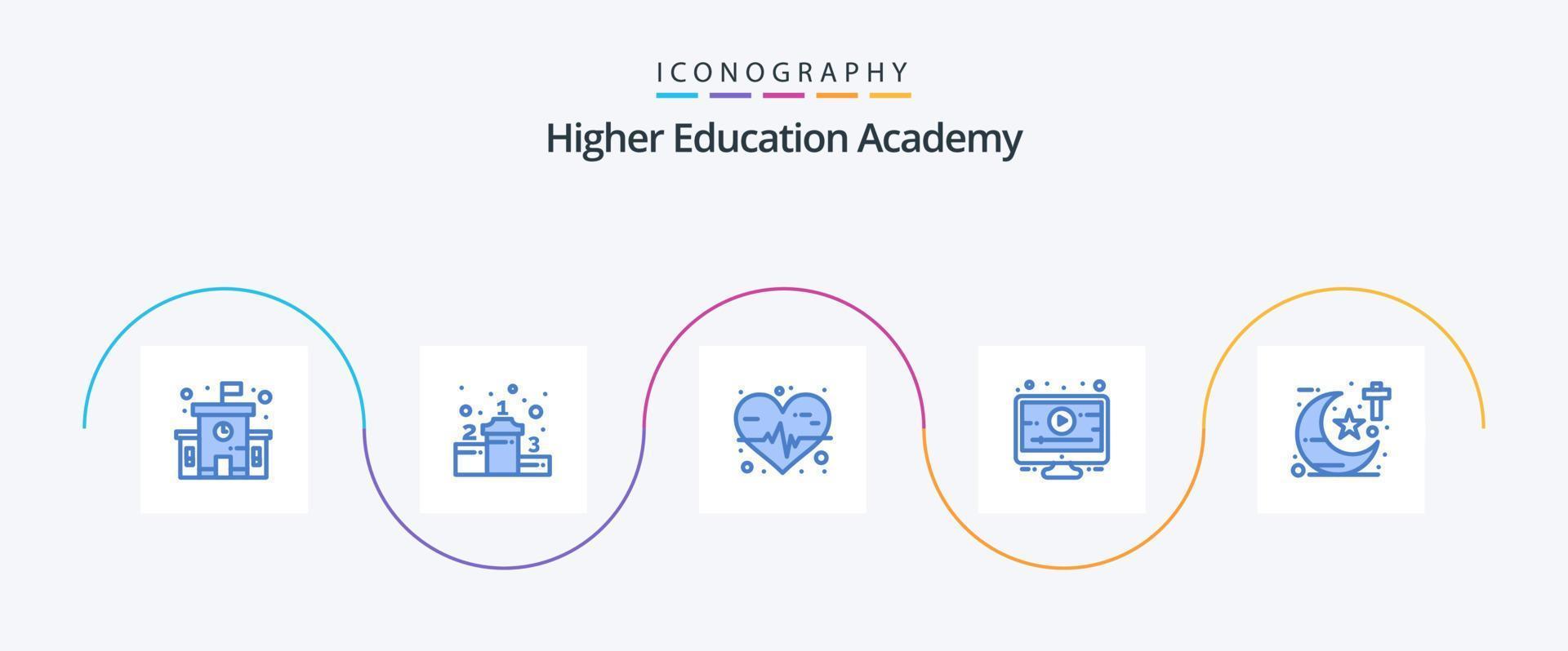 Akademie Blau 5 Symbol Pack einschließlich Theologie. medizinisch. Studien. Religion vektor