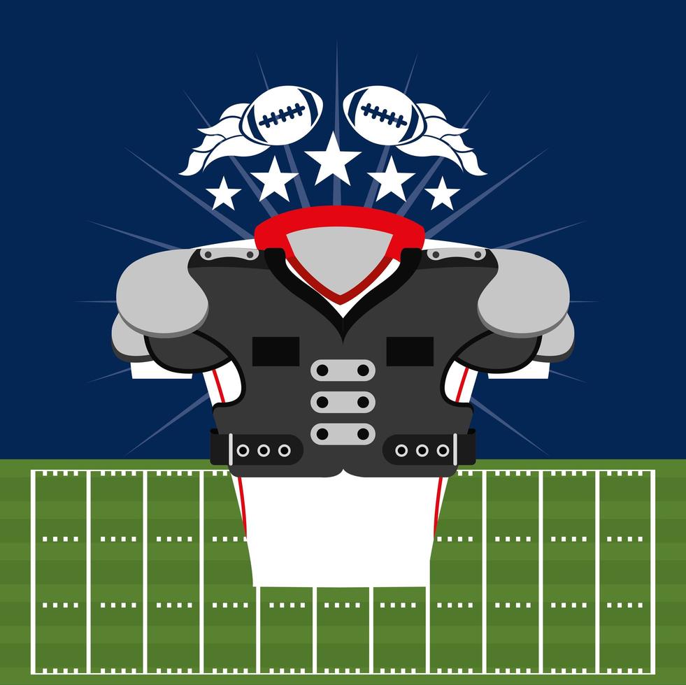 American-Football-Sportplakat mit Front-Shirt-Ausrüstung vektor