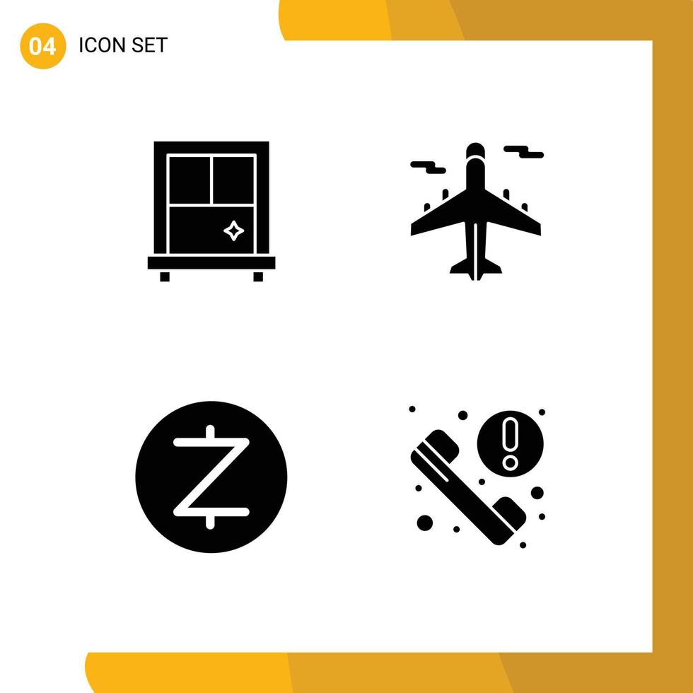 uppsättning av 4 vektor fast glyfer på rutnät för fönster telefon transport blockchain Nyheter redigerbar vektor design element