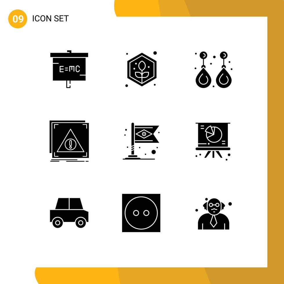 9 kreativ ikoner modern tecken och symboler av server Ansökan utsäde fel Smycken redigerbar vektor design element
