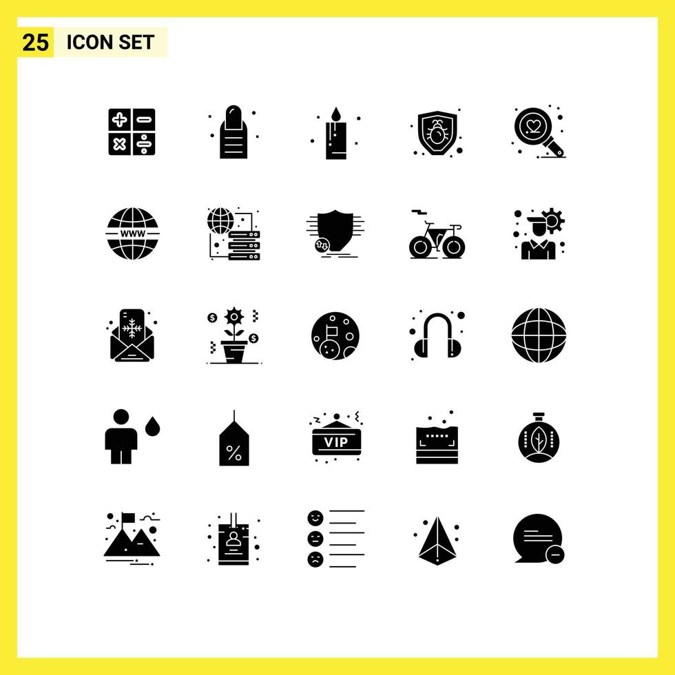uppsättning av 25 modern ui ikoner symboler tecken för systemet internet Semester Sök hitta redigerbar vektor design element