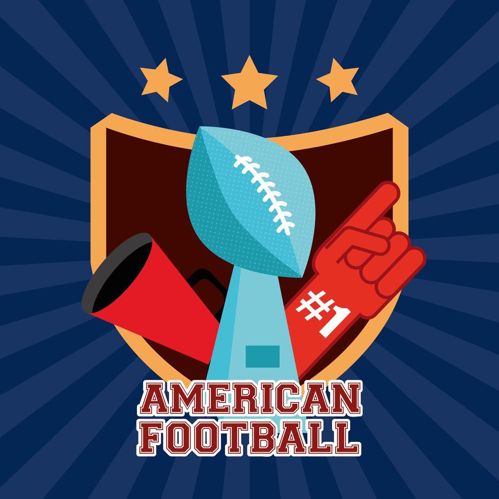 American-Football-Sportplakat mit Trophäe vektor