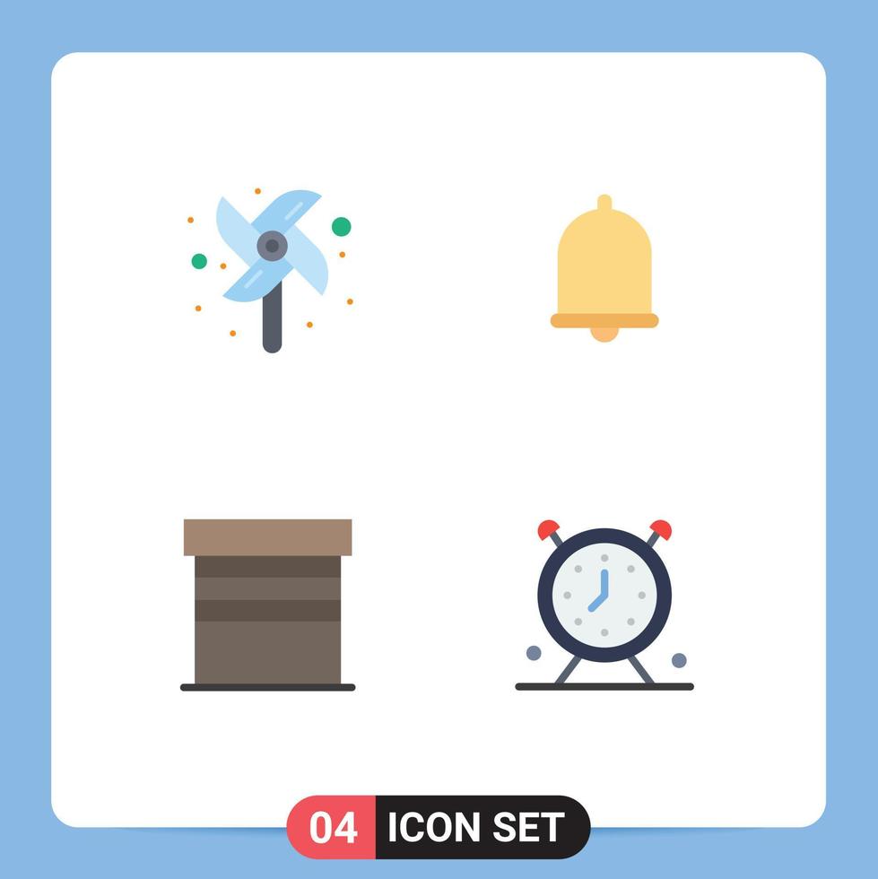 platt ikon packa av 4 universell symboler av leksak garage varna ljud larm redigerbar vektor design element