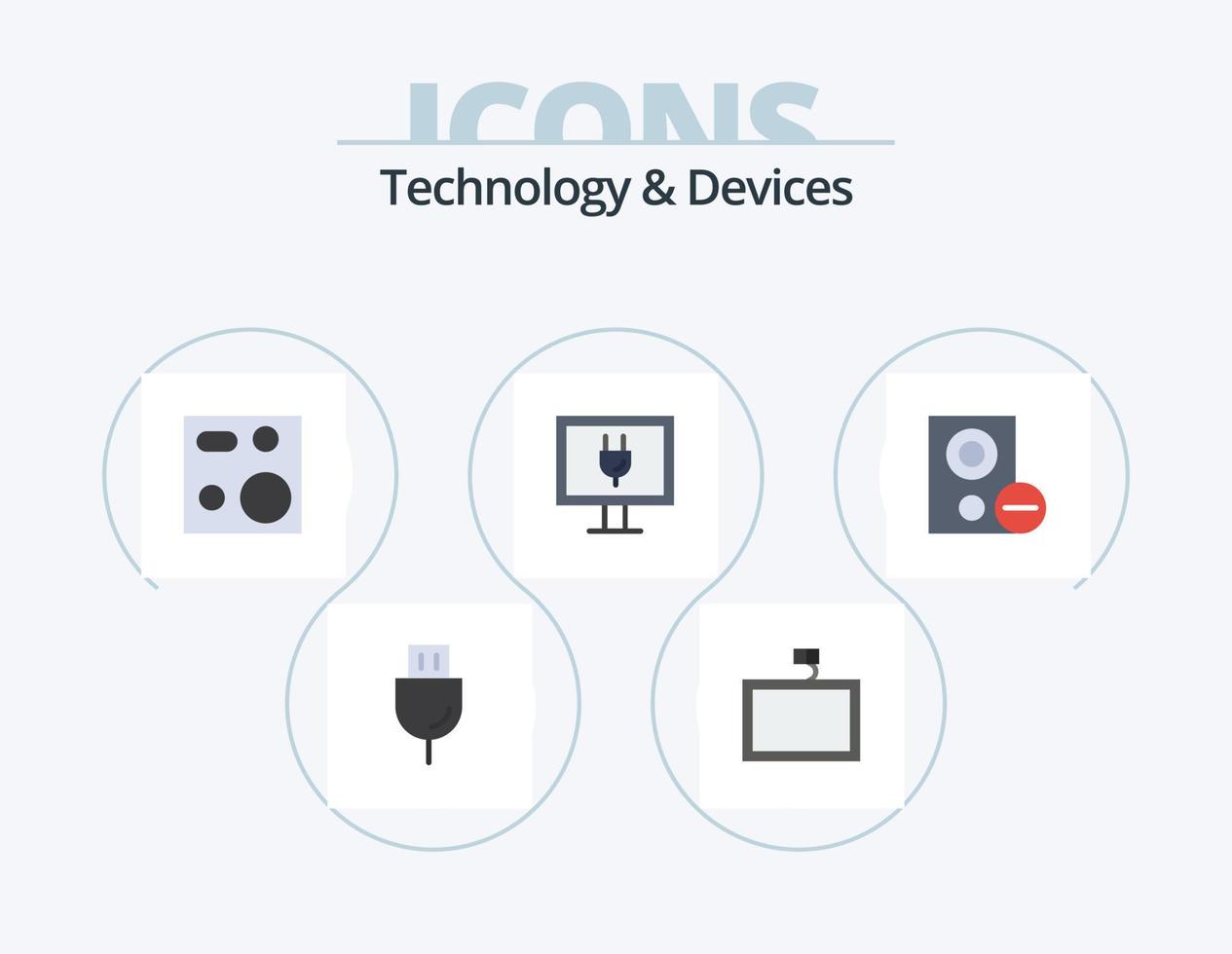 enheter platt ikon packa 5 ikon design. enheter. tv. matlagning. internet. Produkter vektor