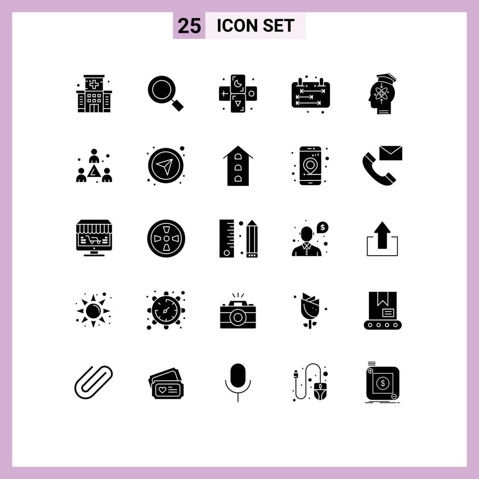 uppsättning av 25 modern ui ikoner symboler tecken för huvud schema astrologi förvaltning företag redigerbar vektor design element