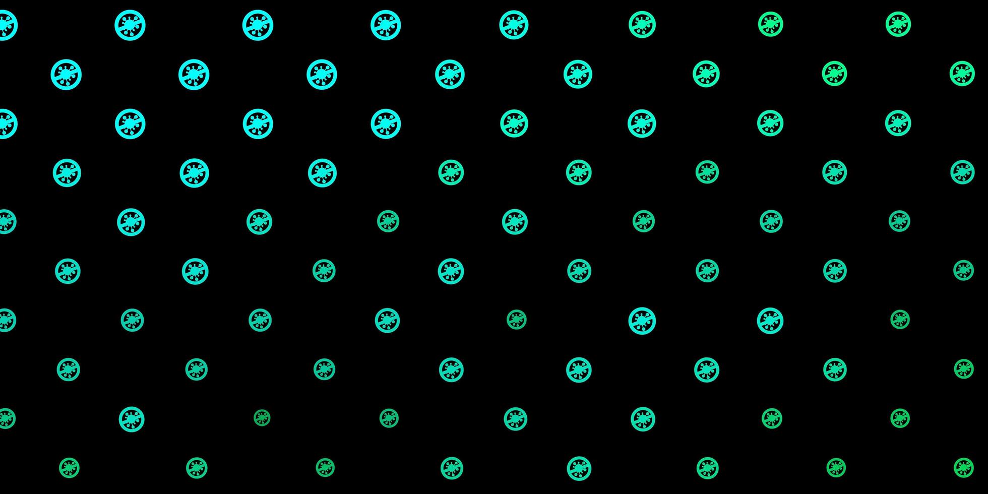 dunkelgrüner Vektorhintergrund mit Virensymbolen. vektor