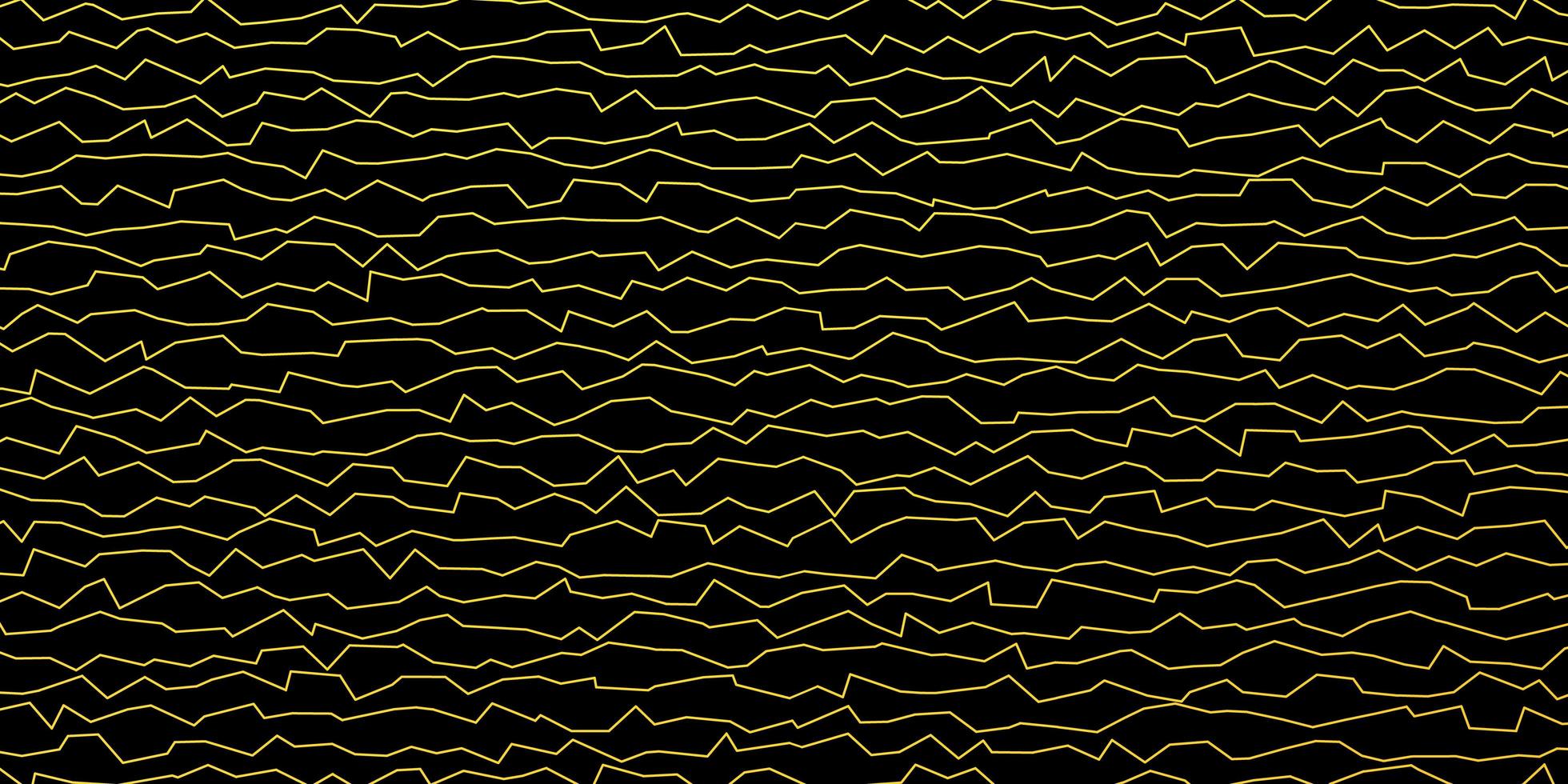 mörk gul vektor layout med kurvor.