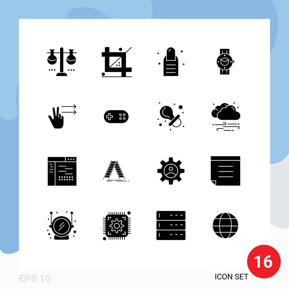 16 kreativ Symbole modern Zeichen und Symbole von Android Zeit Entwicklung Clever Uhr Salon editierbar Vektor Design Elemente