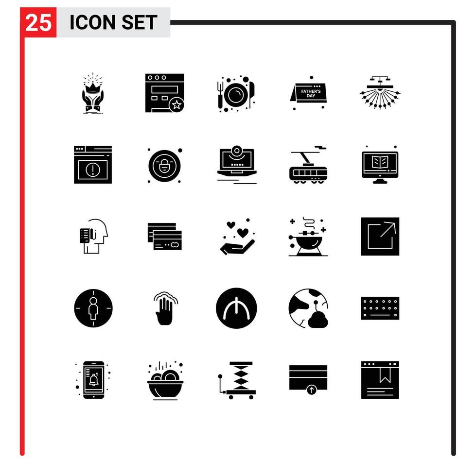 universell ikon symboler grupp av 25 modern fast glyfer av optimering far dining datum restaurang redigerbar vektor design element