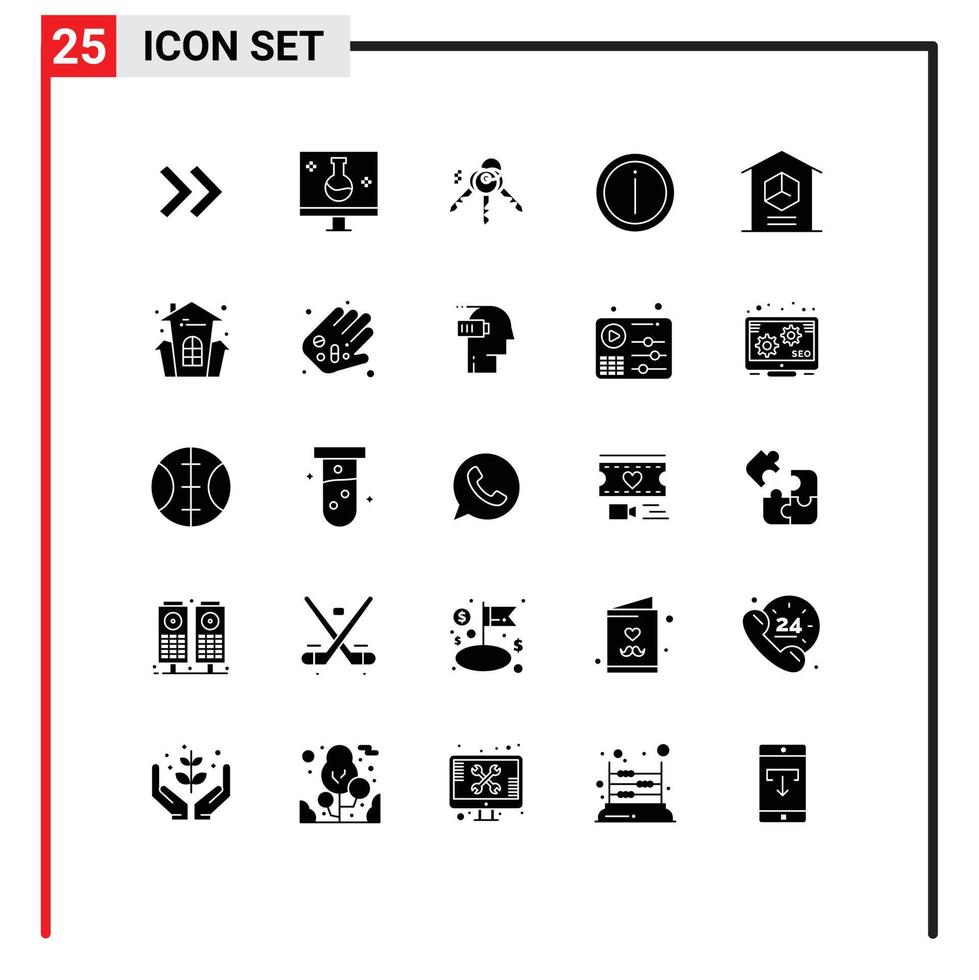 uppsättning av 25 modern ui ikoner symboler tecken för Hem information hus info faq redigerbar vektor design element