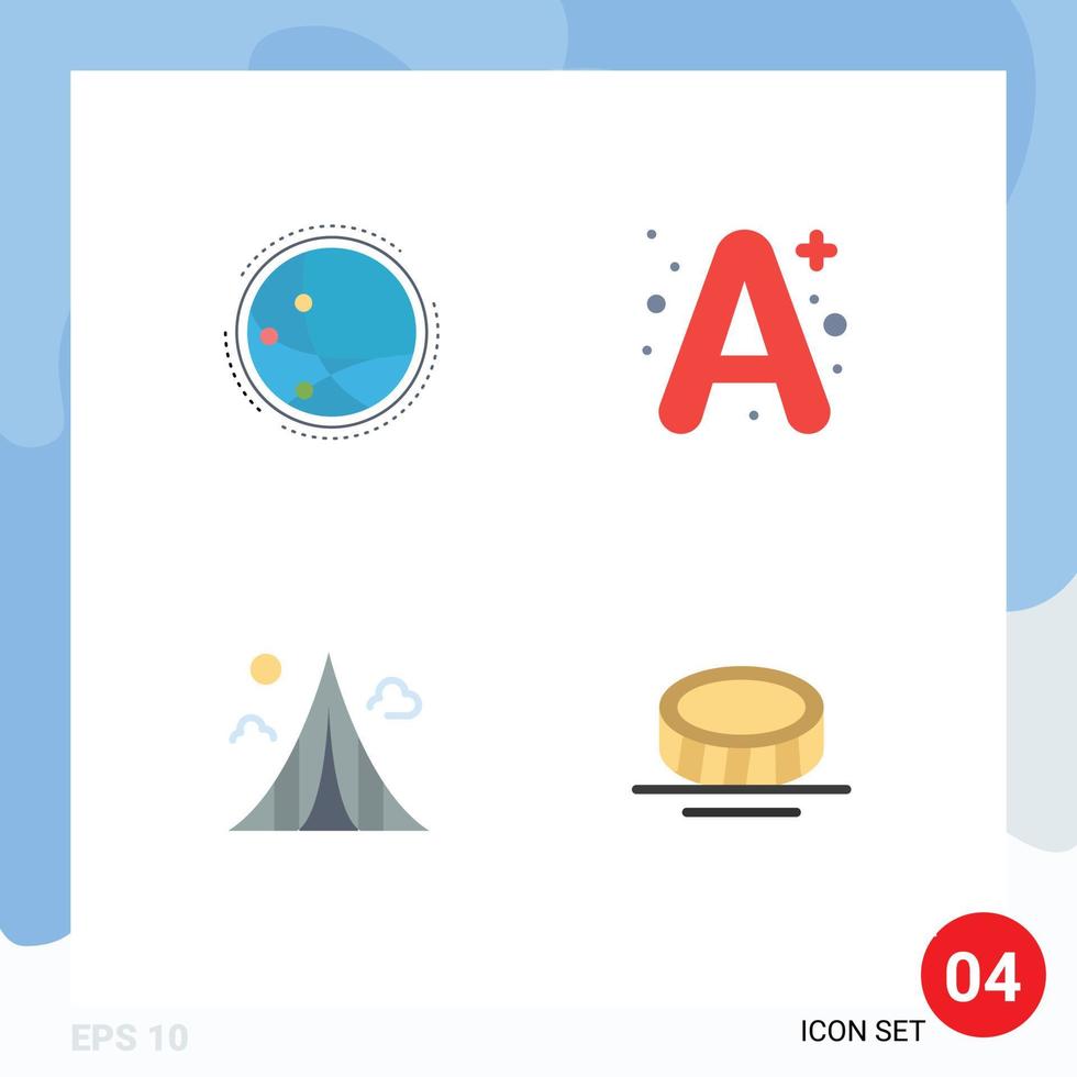 användare gränssnitt packa av 4 grundläggande platt ikoner av över hela världen byggnad internet en egendom redigerbar vektor design element