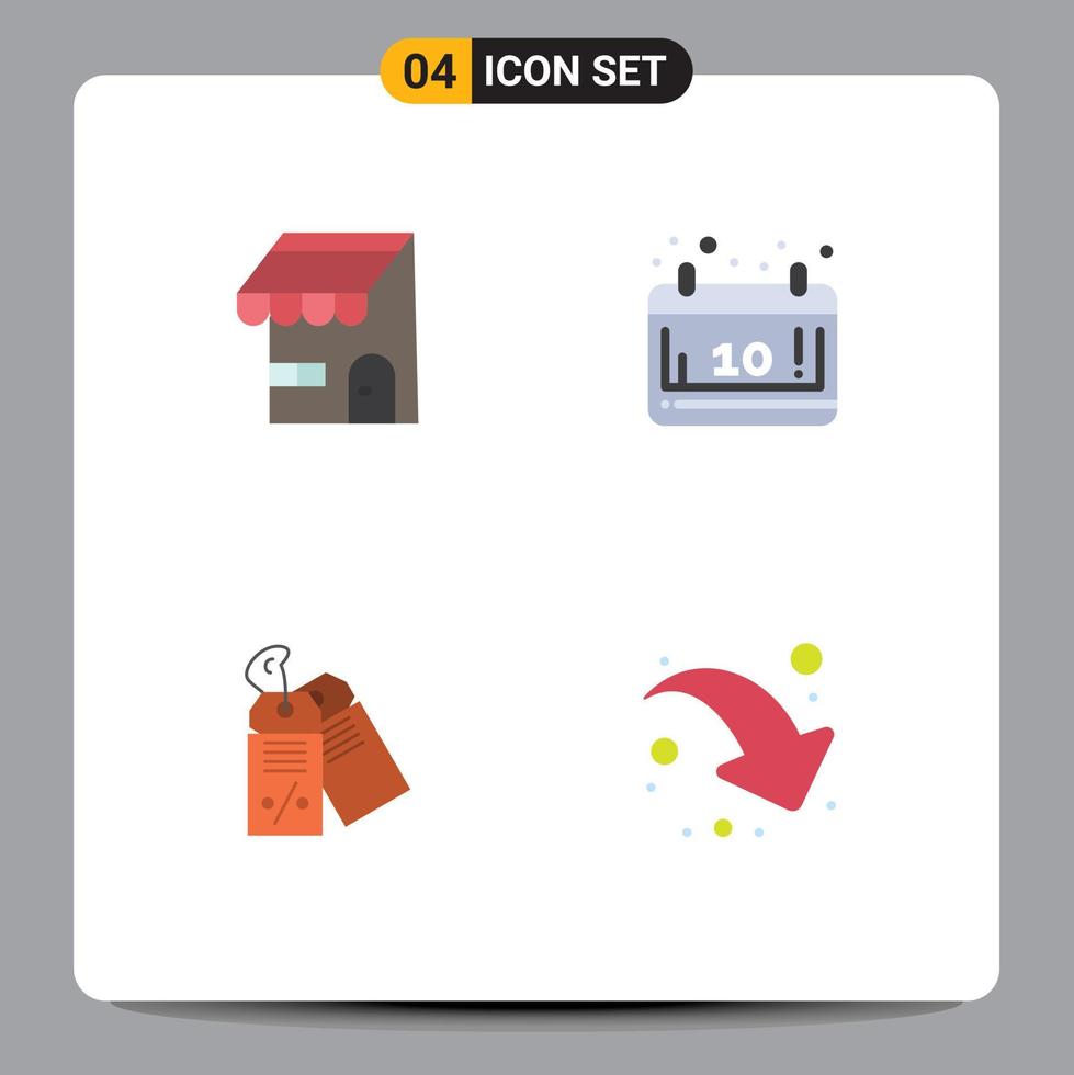 4 universell platt ikon tecken symboler av byggnad företag affär oktober försäljning redigerbar vektor design element
