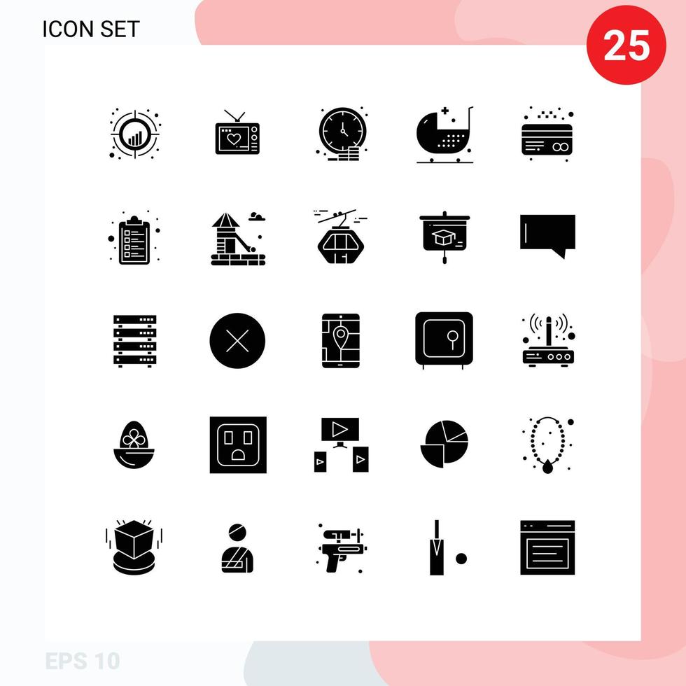 Lager Vektor Symbol Pack von 25 Linie Zeichen und Symbole zum Fitness Stuhl Film Baby Geld editierbar Vektor Design Elemente