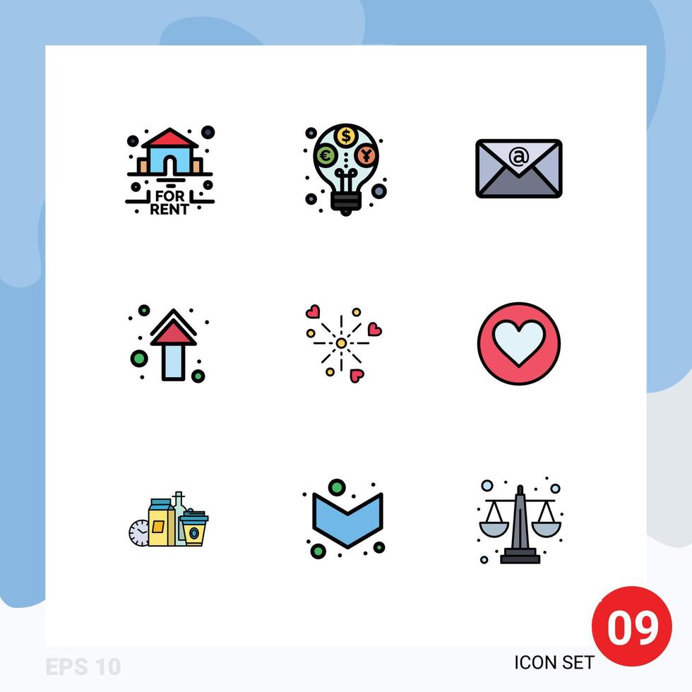 9 kreativ Symbole modern Zeichen und Symbole von Feier Gerade Email Richtung Pfeile editierbar Vektor Design Elemente