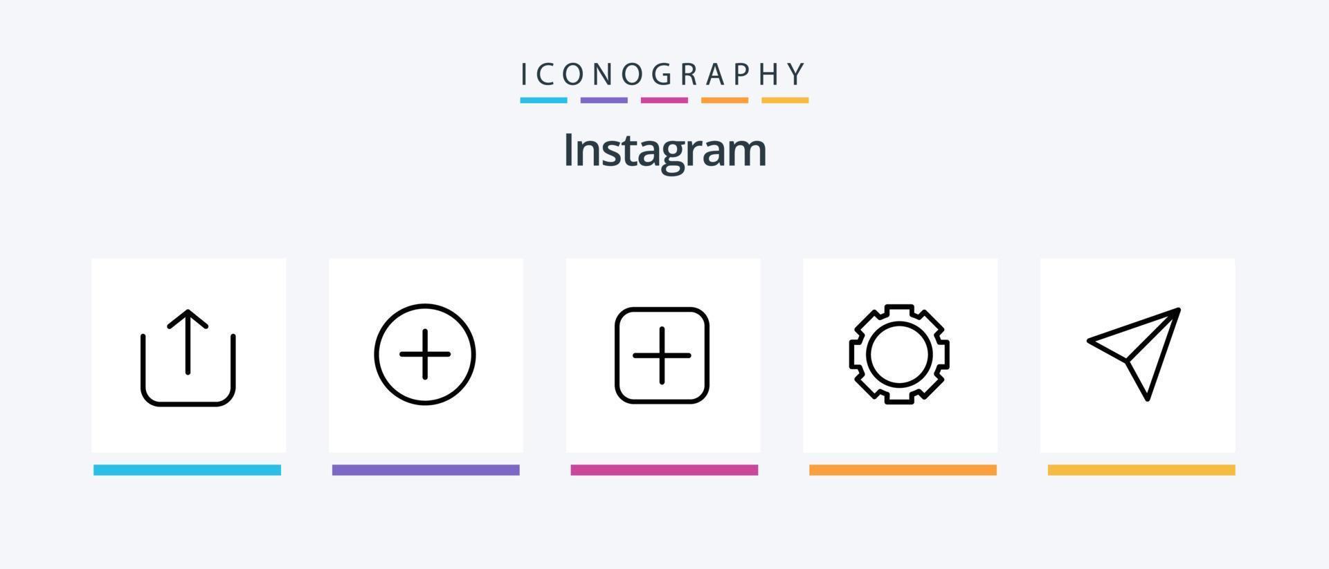 Instagram linje 5 ikon packa Inklusive gränssnitt. kärlek. profil. set. Galleri. kreativ ikoner design vektor