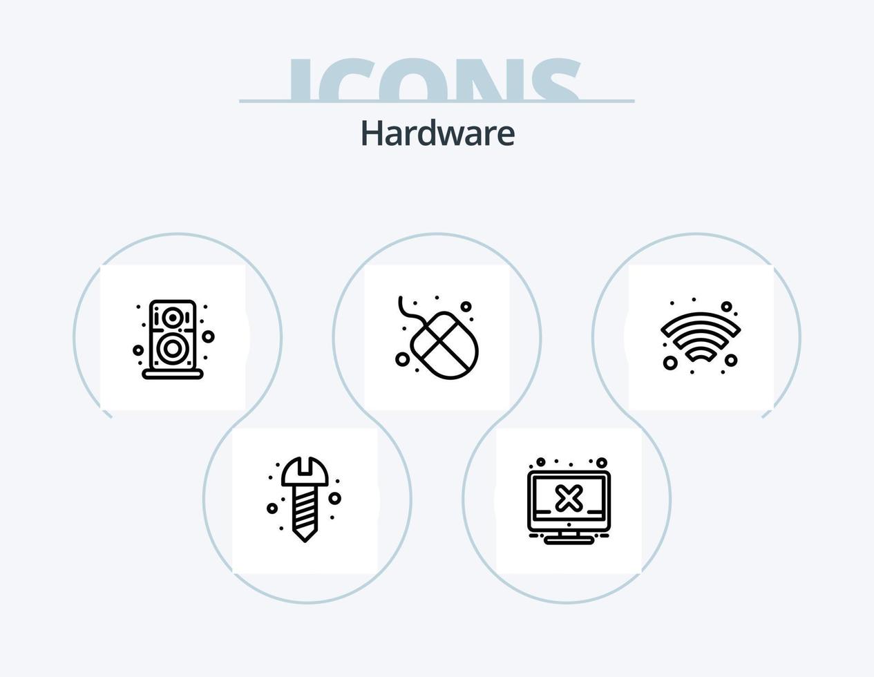 Hardware- Linie Symbol Pack 5 Symbol Design. . Hardware. vga. Steckdose. elektrisch vektor