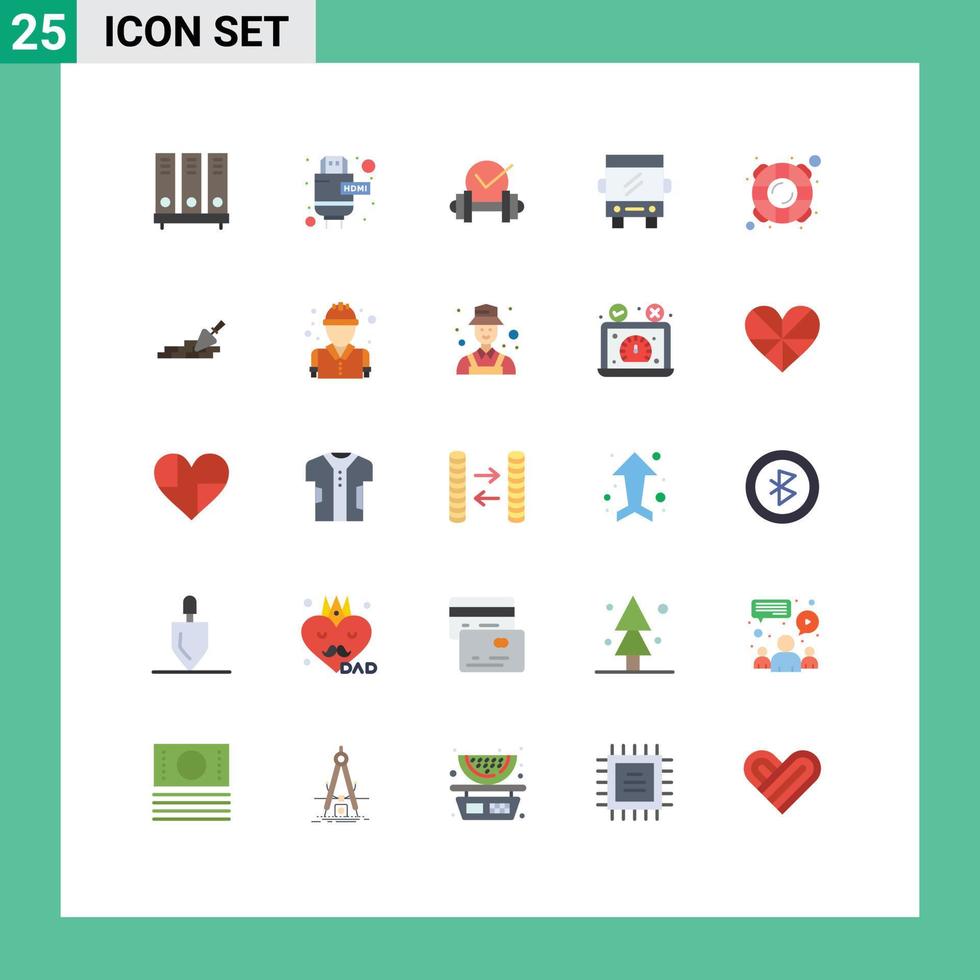 25 kreativ ikoner modern tecken och symboler av liv resa hantel transport buss redigerbar vektor design element