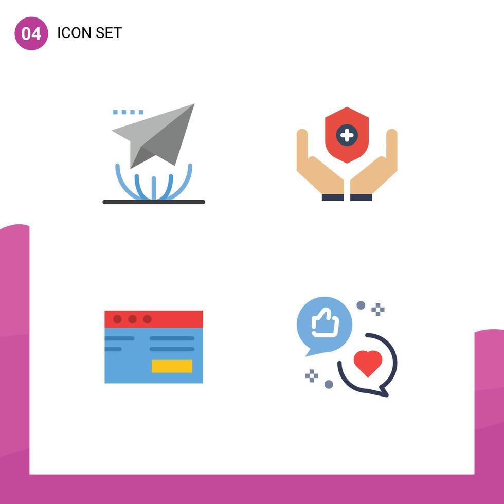 uppsättning av 4 modern ui ikoner symboler tecken för e-post internet skicka skydda skola redigerbar vektor design element