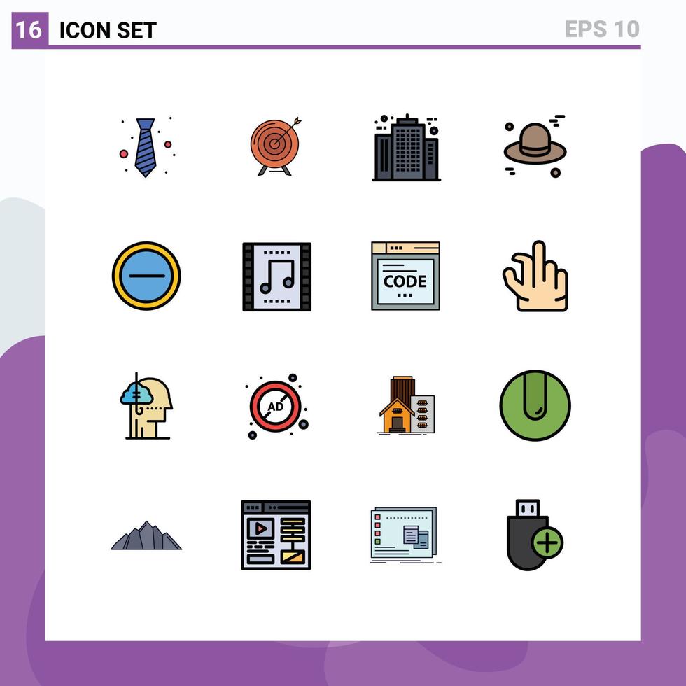 einstellen von 16 modern ui Symbole Symbole Zeichen zum Hut Unternehmen Geschäft Gebäude Architekt editierbar kreativ Vektor Design Elemente