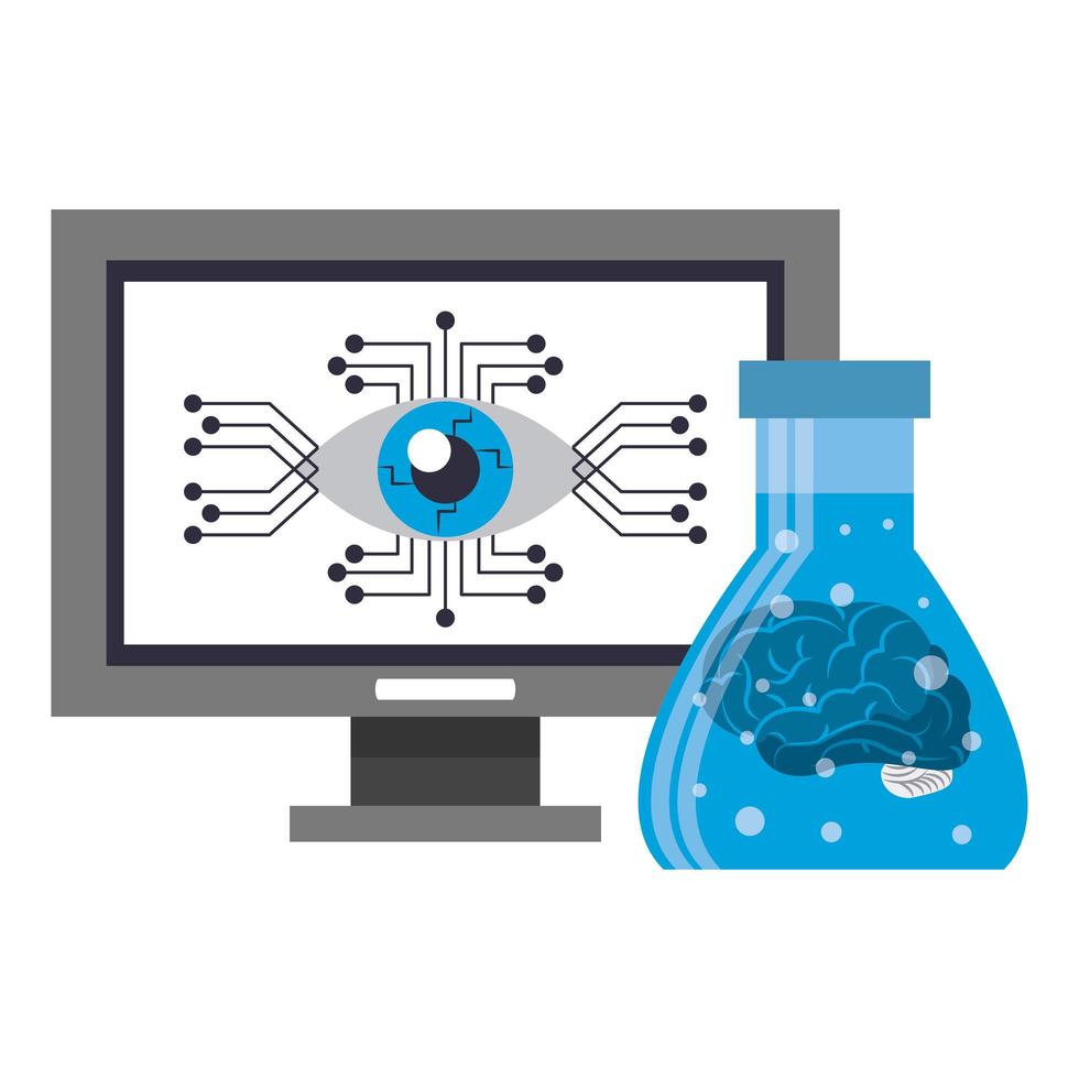 konstgjorda intelligens ikoner koncept tecknad vektor