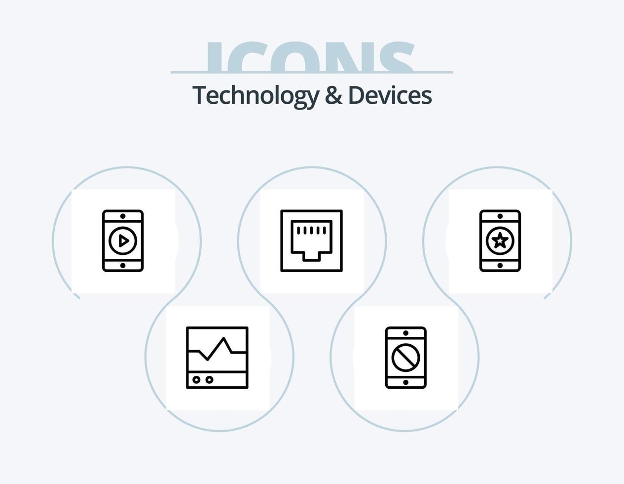 enheter linje ikon packa 5 ikon design. hamn. kabel. Produkter. Utrustning. elektrisk vektor