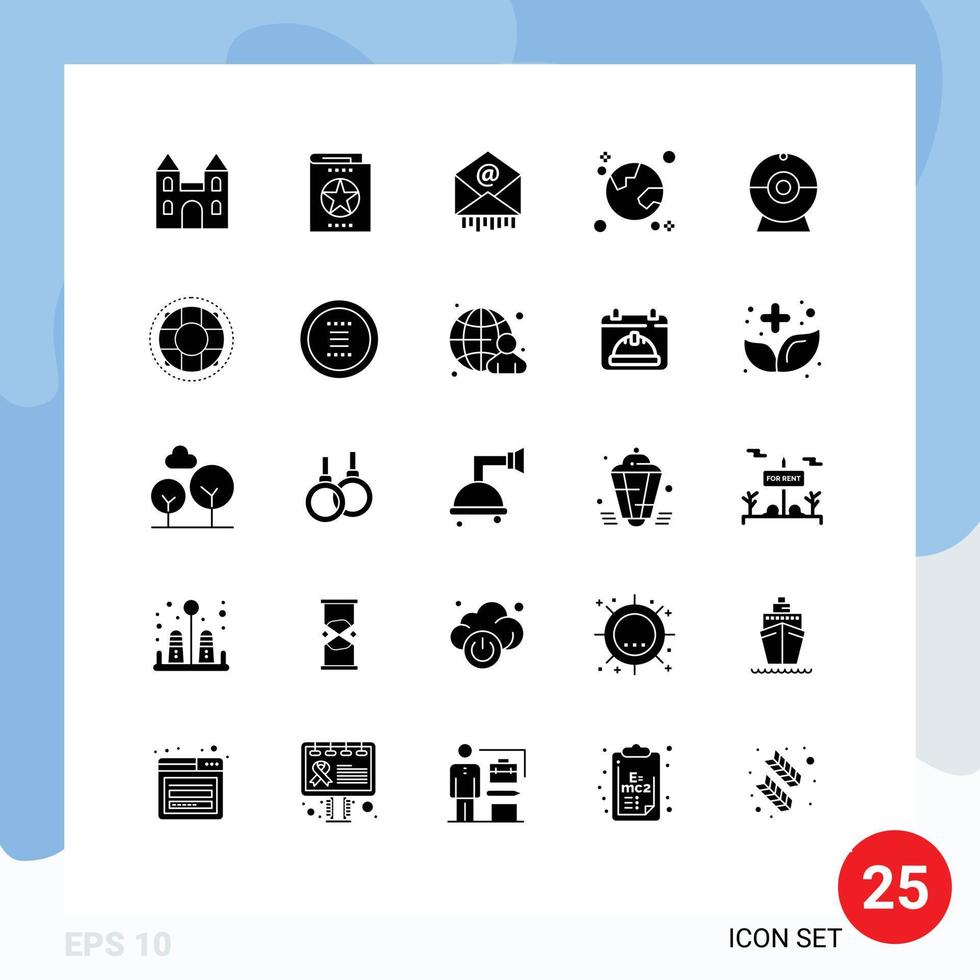 uppsättning av 25 modern ui ikoner symboler tecken för planet global inlärning jord företag redigerbar vektor design element