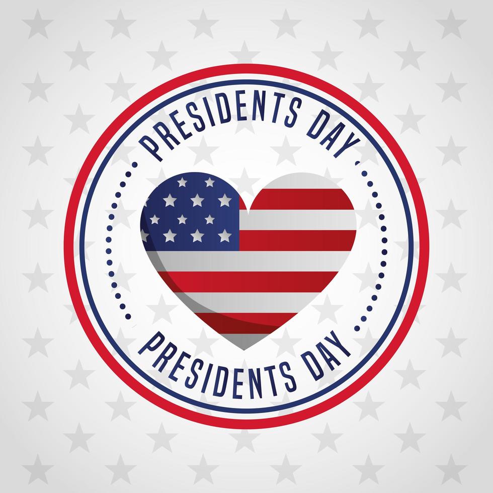 glad presidents dag firande affisch med usa sigill vektor
