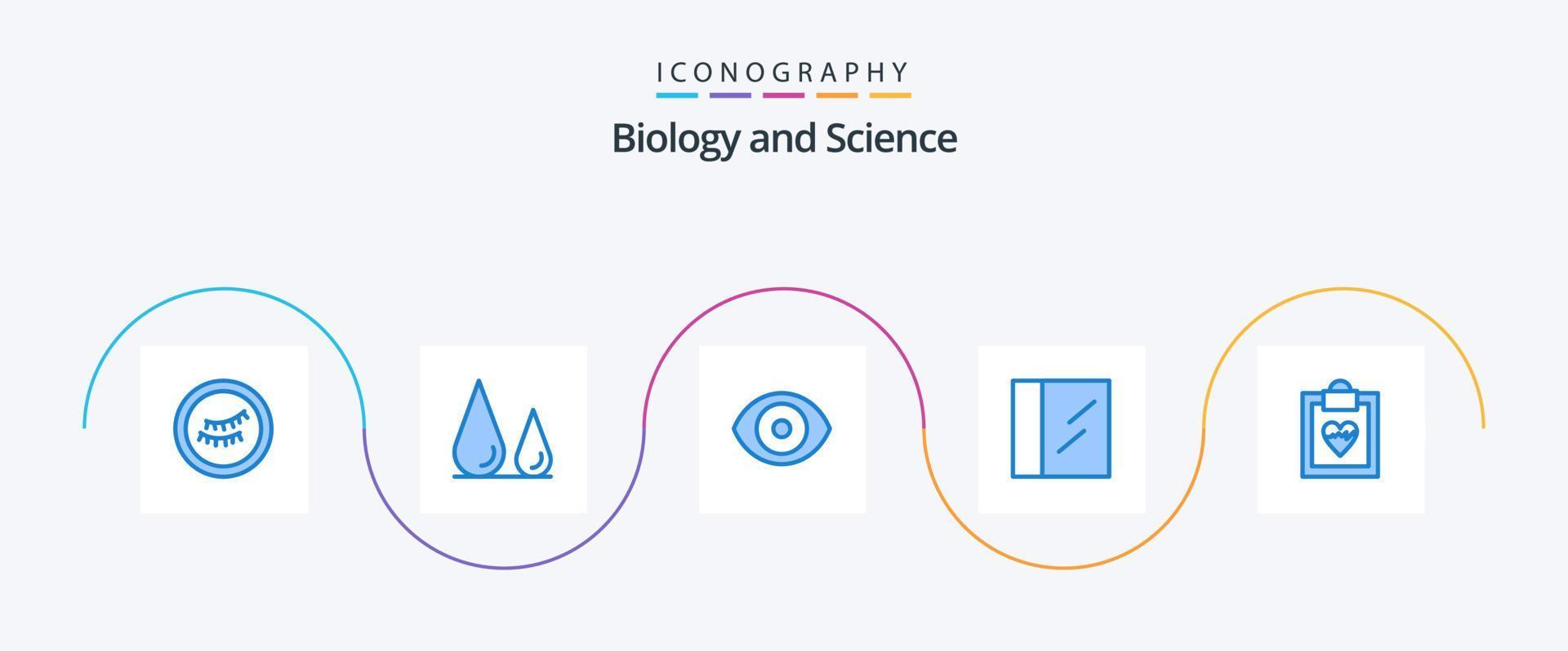 biologi blå 5 ikon packa Inklusive . labb. resultat. kardiogram vektor