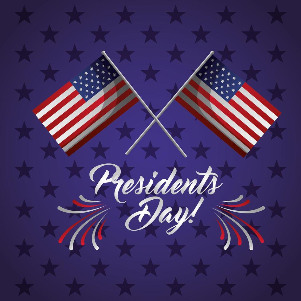 Happy Presidents Day Feier Poster mit USA Flaggen vektor