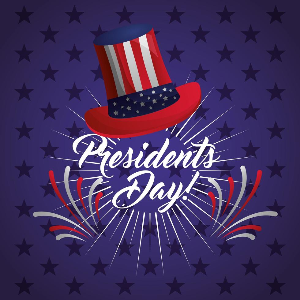 glückliches USA-Präsidententagsfeierplakat mit Zylinder vektor